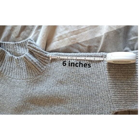 Goodthreads Women's Boucle Shaker‎ Stitch Balloon-Sleeve Gray Heather Sweater S - Picture 4 of 11